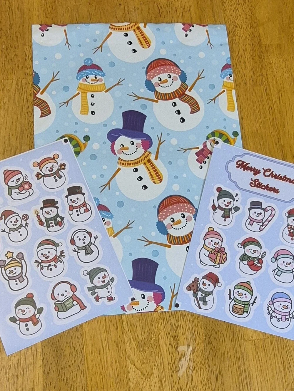 Poly Mailer Set Snowmen 20 (10×13) & 20 Snowman Stickers Winter Shipping
